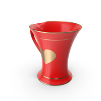 Red & Gold Glass Heart Cup PNG & PSD Images