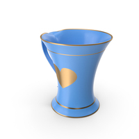 Blue & Gold Heart Cup PNG & PSD Images