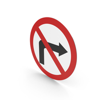 Polish Sign No Right Turns PNG & PSD Images