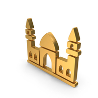 Gold Arab Architecture Islamic Building Icon PNG & PSD Images