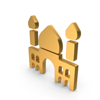 Gold Arab Architecture Islamic Building Icon PNG & PSD Images