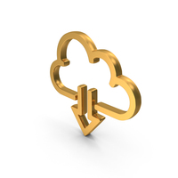 Gold Cloud Download Icon PNG & PSD Images