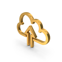 Gold Cloud Upload Icon PNG & PSD Images