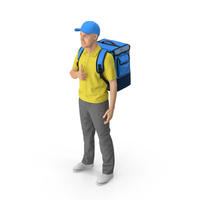 Delivery Man In Thumbs Up Pose PNG & PSD Images