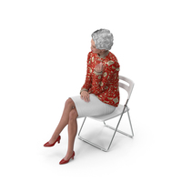 Old Chinese Woman In Evening Dress Sitting PNG & PSD Images
