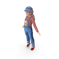 Standing Girl Child In Denim Suit PNG & PSD Images