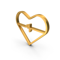 Gold Heart Beat Medical Icon PNG & PSD Images