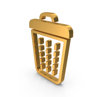 Gold Trash Bin Symbol PNG & PSD Images