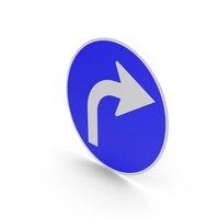 Portuguese Turn Right Ahead Sign PNG & PSD Images