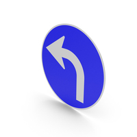 Portuguese Turn Left Ahead Sign PNG & PSD Images