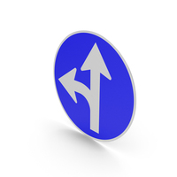 Portuguese Straight Ahead Or Turn Left Sign PNG & PSD Images