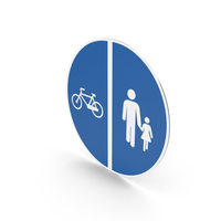 Portuguese Sign Pedestrians To The Right And Cycles To The Left PNG & PSD Images