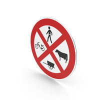 Portuguese Sign No Pedestrians, Vehicles, Animals PNG & PSD Images