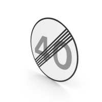 Portuguese End Of Maximum Speed Limit Sign PNG & PSD Images