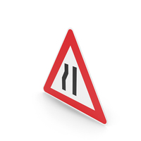 Italian Sign Road Narrows On Left PNG & PSD Images