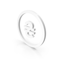 White Ukrainian Hryvnia Currency Icon PNG & PSD Images