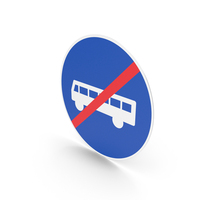 Swedish Sign End of Lane Reserved for Public Transport PNG & PSD Images