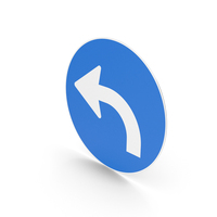 Swiss Must Turn Left Ahead Sign PNG & PSD Images