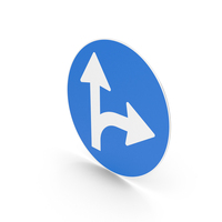 Swiss Go Straight Or Turn Right Sign PNG & PSD Images