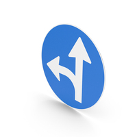 Swiss Go Straight Or Turn Left Sign PNG & PSD Images