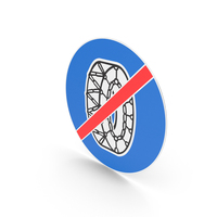 Swiss End Of Snow Chain Requirements Sign PNG & PSD Images