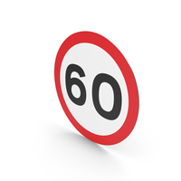 UK Sign Maximum Speed 60 PNG & PSD Images