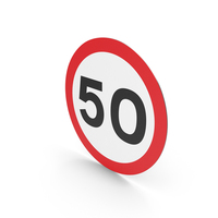 UK Sign Maximum Speed 50 PNG & PSD Images