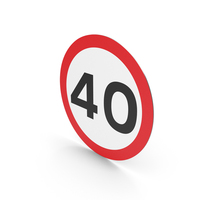 UK Maximum Speed (40) Sign PNG & PSD Images