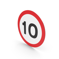 UK Sign Maximum Speed 10 PNG & PSD Images