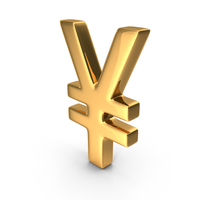 Gold Japanese Yen Symbol PNG & PSD Images