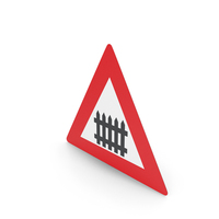 Dutch Sign Level Crossing with Barriers Ahead PNG & PSD Images
