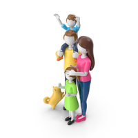 Cartoon Family Characters PNG & PSD Images