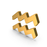 Gold Aquarius Zodiac Sign PNG & PSD Images