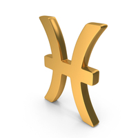 Gold Pisces Zodiac Sign PNG & PSD Images