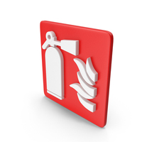 Red & White Square Fire Extinguisher Symbol PNG & PSD Images