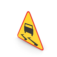 Polish Sign Slippery Road Surface PNG & PSD Images