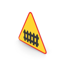 Polish Sign Railroad Crossing With Barriers Ahead PNG & PSD Images