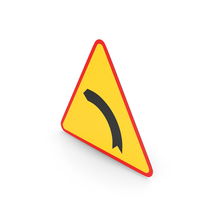 Polish Sign Dangerous Bend To The Left PNG & PSD Images