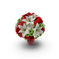Love Bouquet In Glass Vase PNG & PSD Images