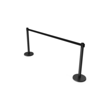 Black Stanchion with Black Retractable Belt PNG & PSD Images