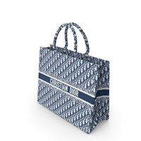 Dior Embroidery Book Tote Bag Navy Blue PNG & PSD Images