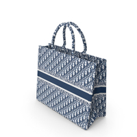 Embroidery Book Tote Bag Blue PNG & PSD Images