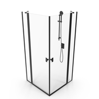 Glass Shower Cubicle Black PNG & PSD Images