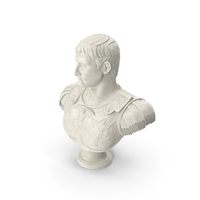 Roman Leader Bust Marble Sculpture PNG & PSD Images