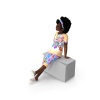 Smiling Black Girl Sitting In Pajamas PNG & PSD Images