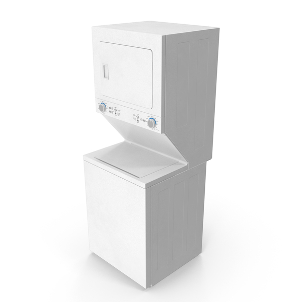 Stacked Washer Dryer Laundry Center White PNG & PSD Images
