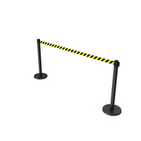 Stanchion Barriers with Yellow Belt PNG & PSD Images