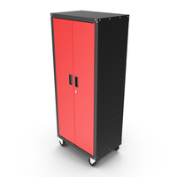 Wheeled Freestanding Garage Cabinet Red PNG & PSD Images