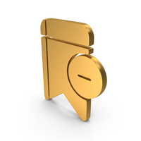 Gold Bookmark Delete Icon PNG & PSD Images