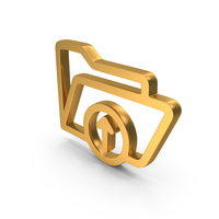 Gold Upload Folder Icon PNG & PSD Images